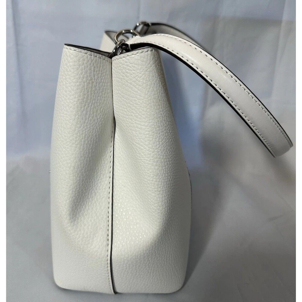 Michael Kors MK Signature Studded Shoulder Bag + Wallet White Set Medium Purse - Picture 5 of 16